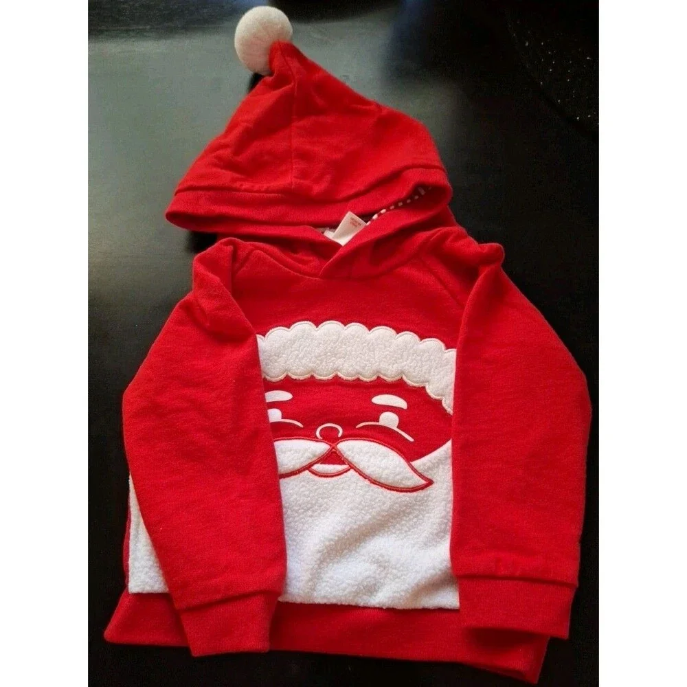 Cat & Jack Santa 2 Piece Hooded Outfit 18 months